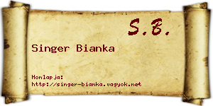 Singer Bianka névjegykártya